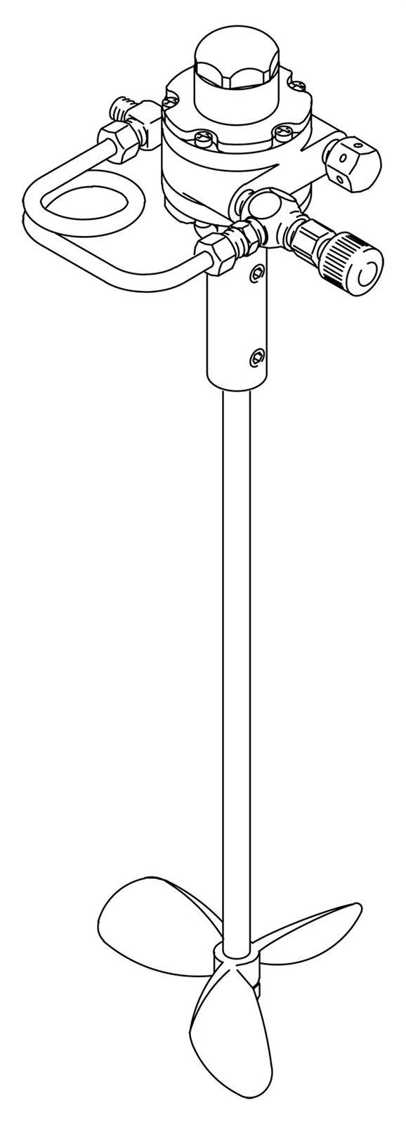 Pail Cover Agitator for 5 gallon (18 L) pails, air driven, 1/4 HP, 13.25 inches (33.6 cm) - Ysert