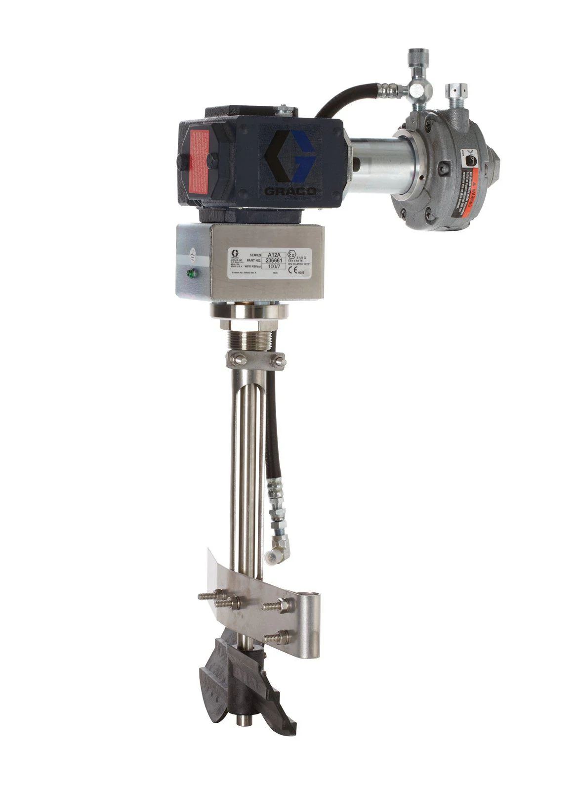 Graco 10 Gallon (38 L) Heavy Duty Pressure Tank Agitator, air driven, 1/2 HP, 15 inches (38 cm) in length, gear reduced - Ysert