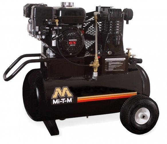 Mi-T-M Single Stage Gasoline Portable Air Compressors 13.9 CFM- 90 PSI - 20 gal - Ysert