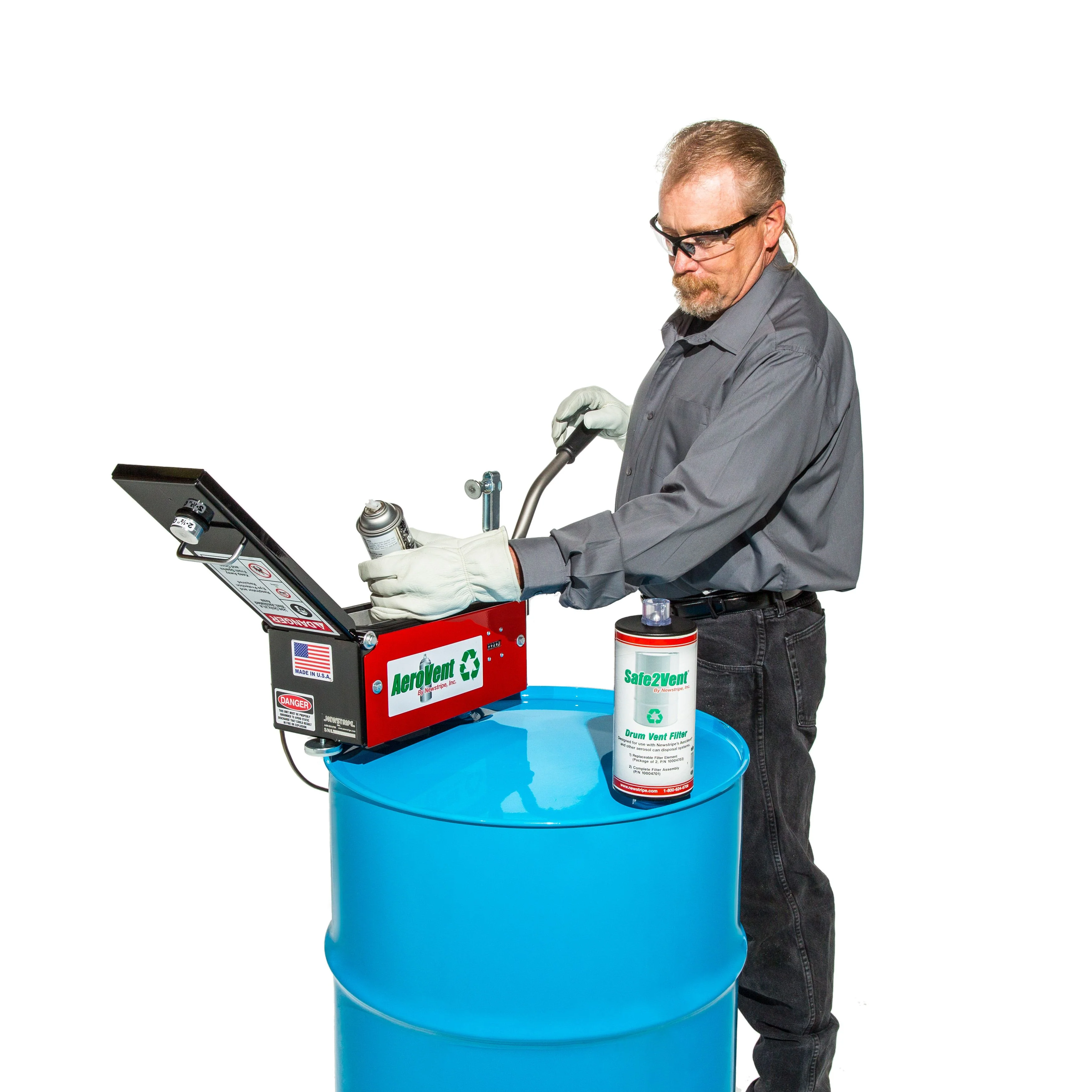 Newstripe AeroVent 1X Aerosol Can Disposal System w/ Counter - Ysert