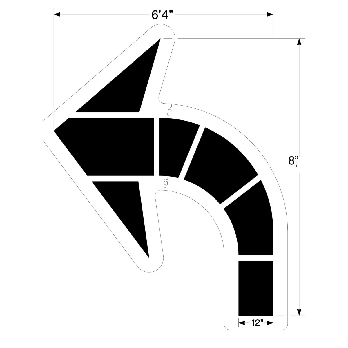 NEWSTRIPE Large Federal Curved Arrow Stencil - Ysert