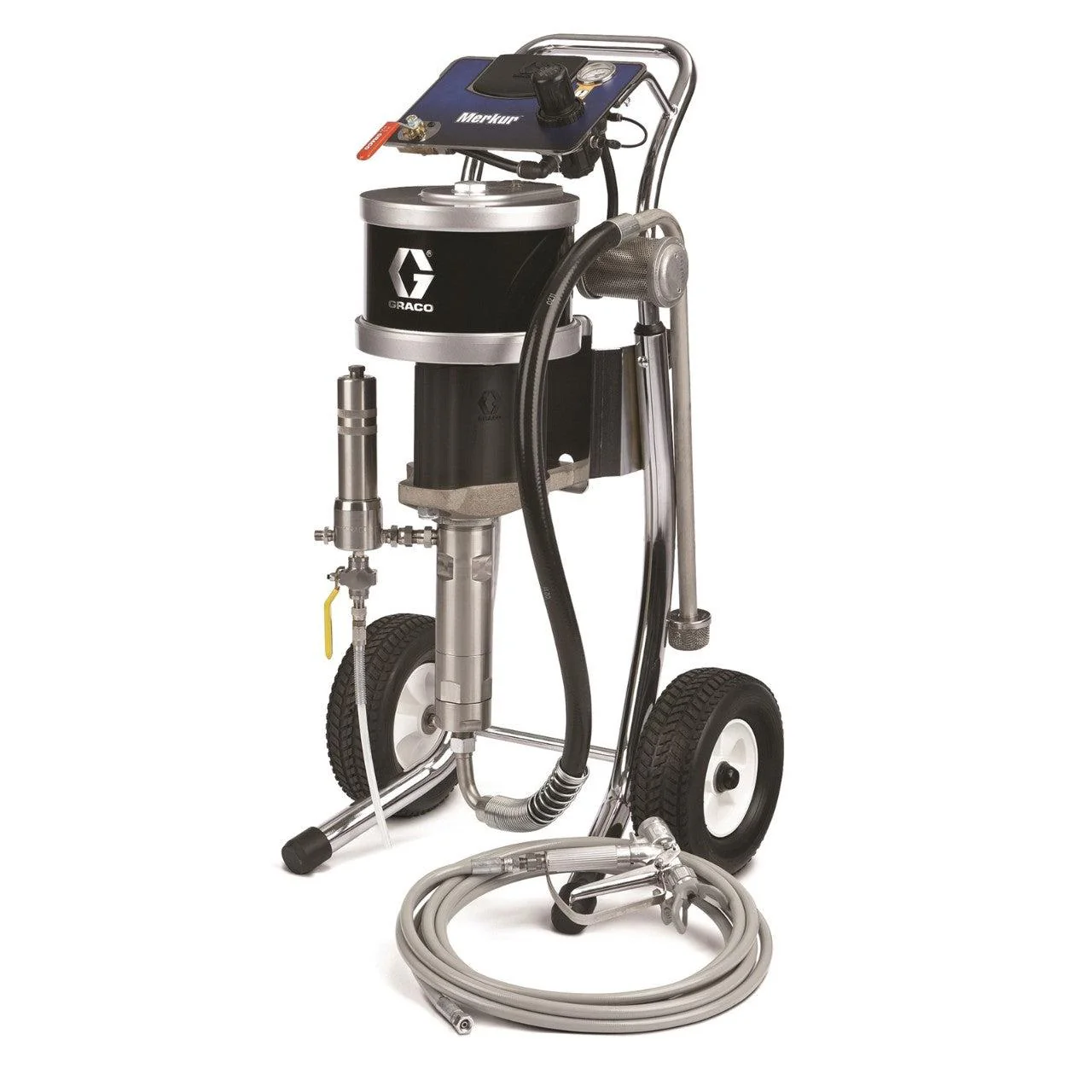 Merkur 36:1 Cart-Mount Airless Spray Package, XTR-5 Gun, 519 XHD Tip, 25 ft (7.6 m) Fluid Hose, Fluid Filter, DataTrak - Ysert