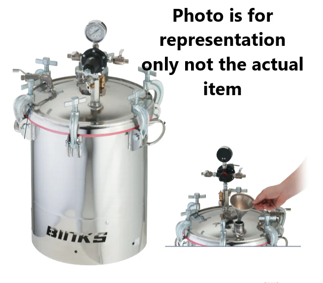 Binks 183G 10 Gallons ASME Galvanized Carbon Steel Pressure Tank - Single Regulated & No Agitator - Ysert