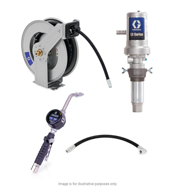 Graco 24J776 Ld Series 3:1 Tank Mount Oil Pump With Sd™ Series Hose Reel Packages - Manual Meter Type - Ysert