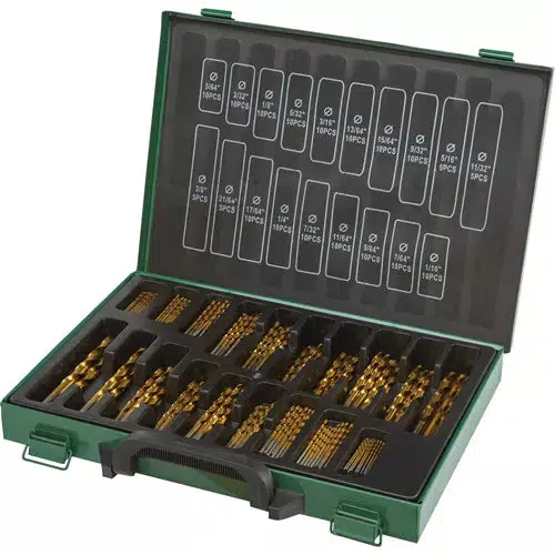 Grizzly PRO T33687 - M2 HSS Bulk TiN-Coated Drill Bit Set, 170-Pc. - Ysert