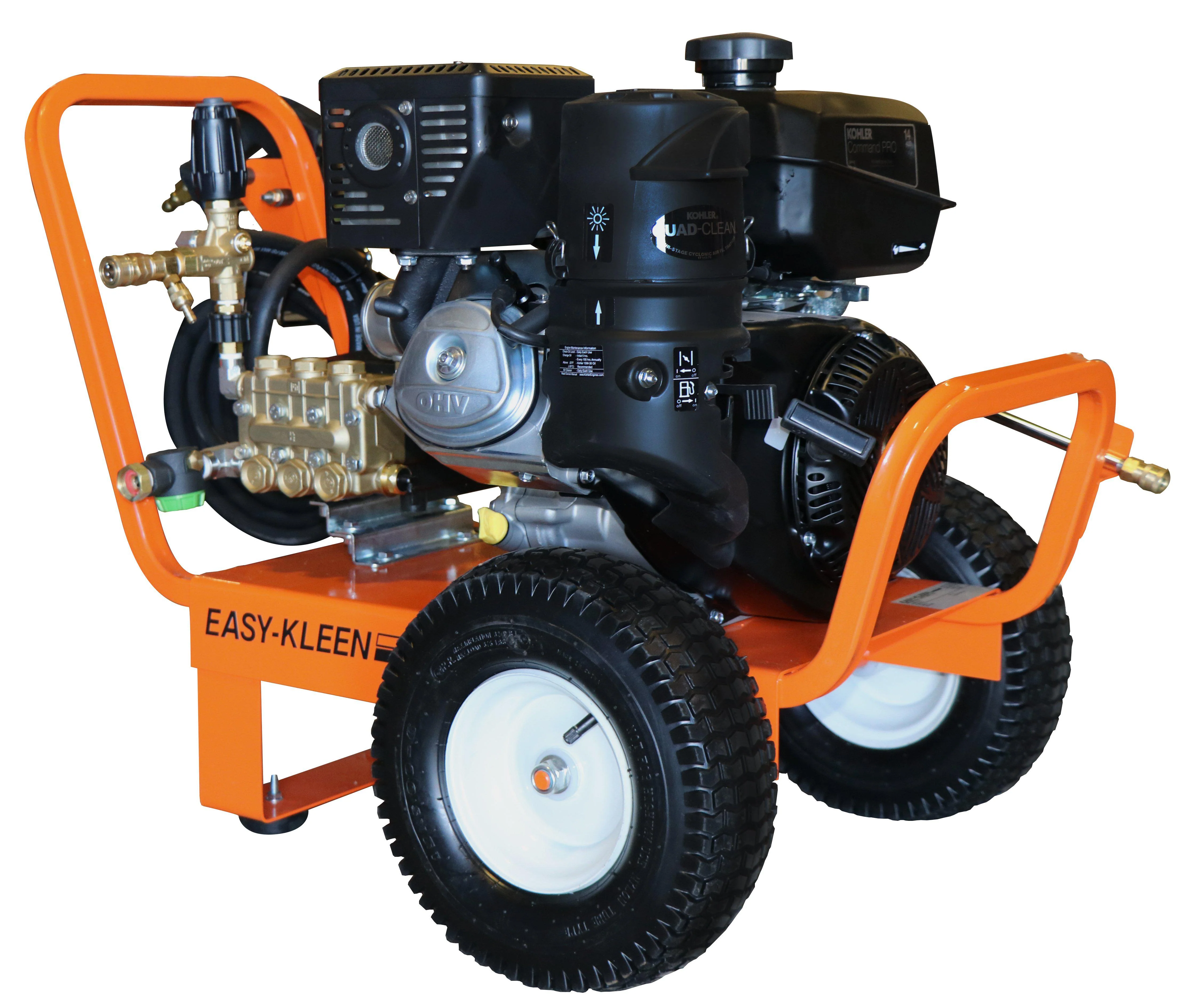 Easy-Kleen Industrial 3500 PSI @ 4.0 GPM Gearbox/Belt Drive General Triplex Plunger 14HP Kohler Engine Cold Gasoline Pressure Washer - Ysert