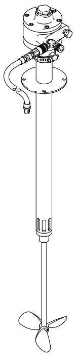 Graco Drum agitator without mounting tube, air driven, 3/4 HP, 31.25 inches (79.3 cm) in length, stainless steel material - Ysert