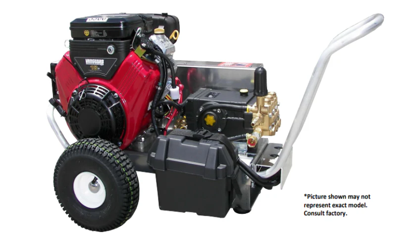 Pressure-Pro Pro Series 3500 PSI @ 5.5 GPM Belt Drive Vanguard Engine Cold Water Gas Pressure Washer w/ Electric Start - Cart - Ysert