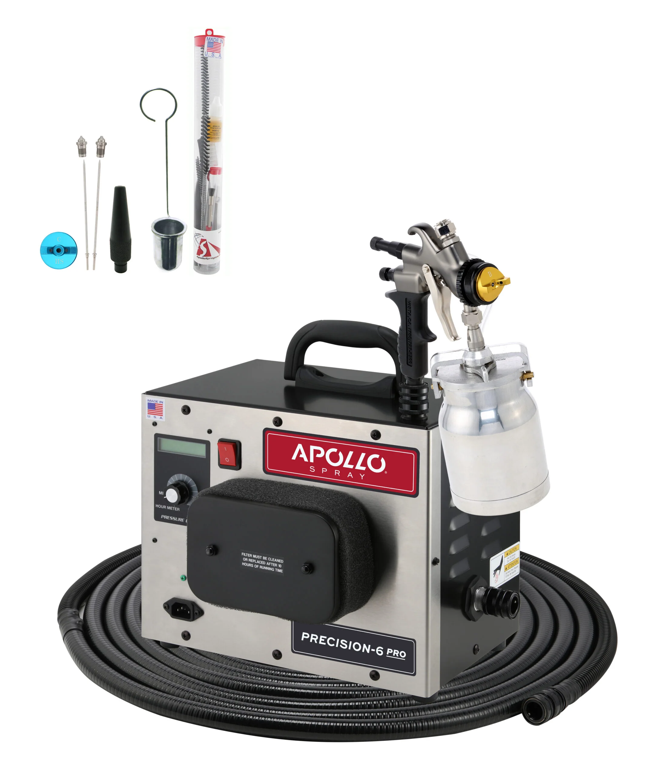 Apollo P6PRO+110-7700QT-13-BHS PRECISION-6 PRO Turbo Paint Spray System – PLUS Package - Ysert