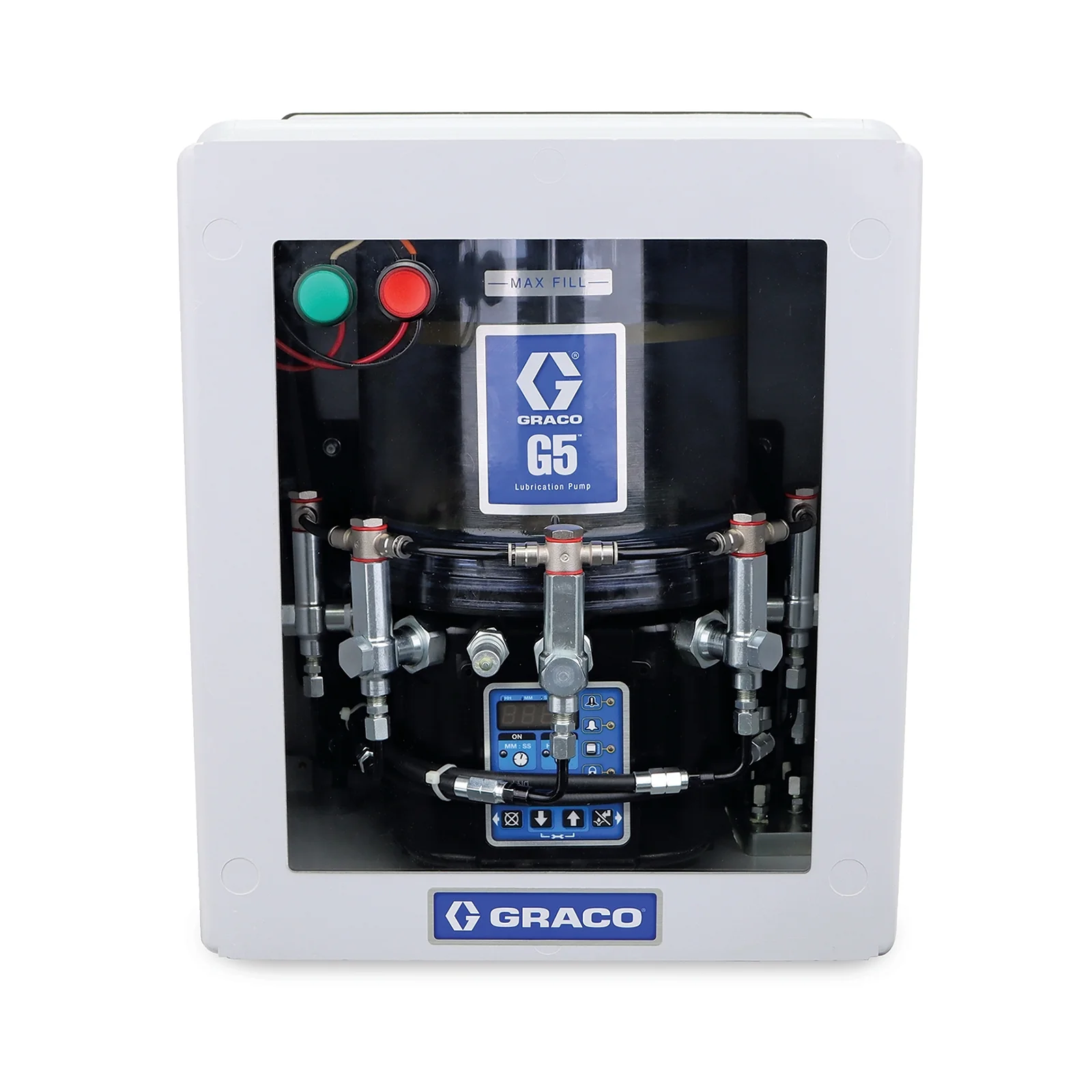 Graco G5™ Standard Grease Lubrication Pump, 24 VDC, 4 Liter, External Low Level, Standard Oriented 5-Pin CPC - Ysert