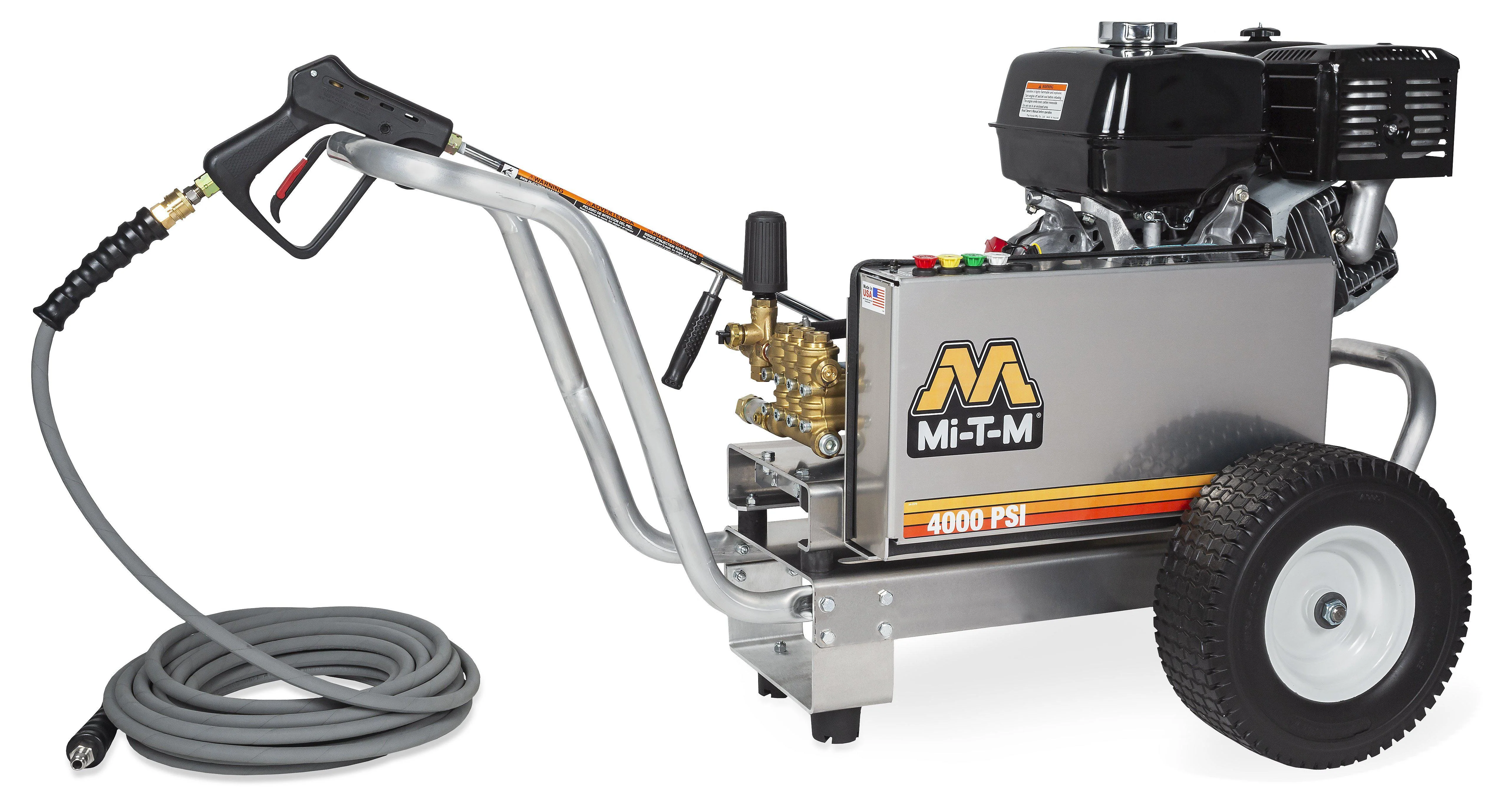 Mi-T-M CBA Aluminum Series 4000 PSI @ 3.7 GPM Belt Drive 389cc Honda GX390 OHV CAT Pump Gas Cold Water Pressure Washer Power Washer - (49-State), Belt Drive, Honda Engine - Ysert
