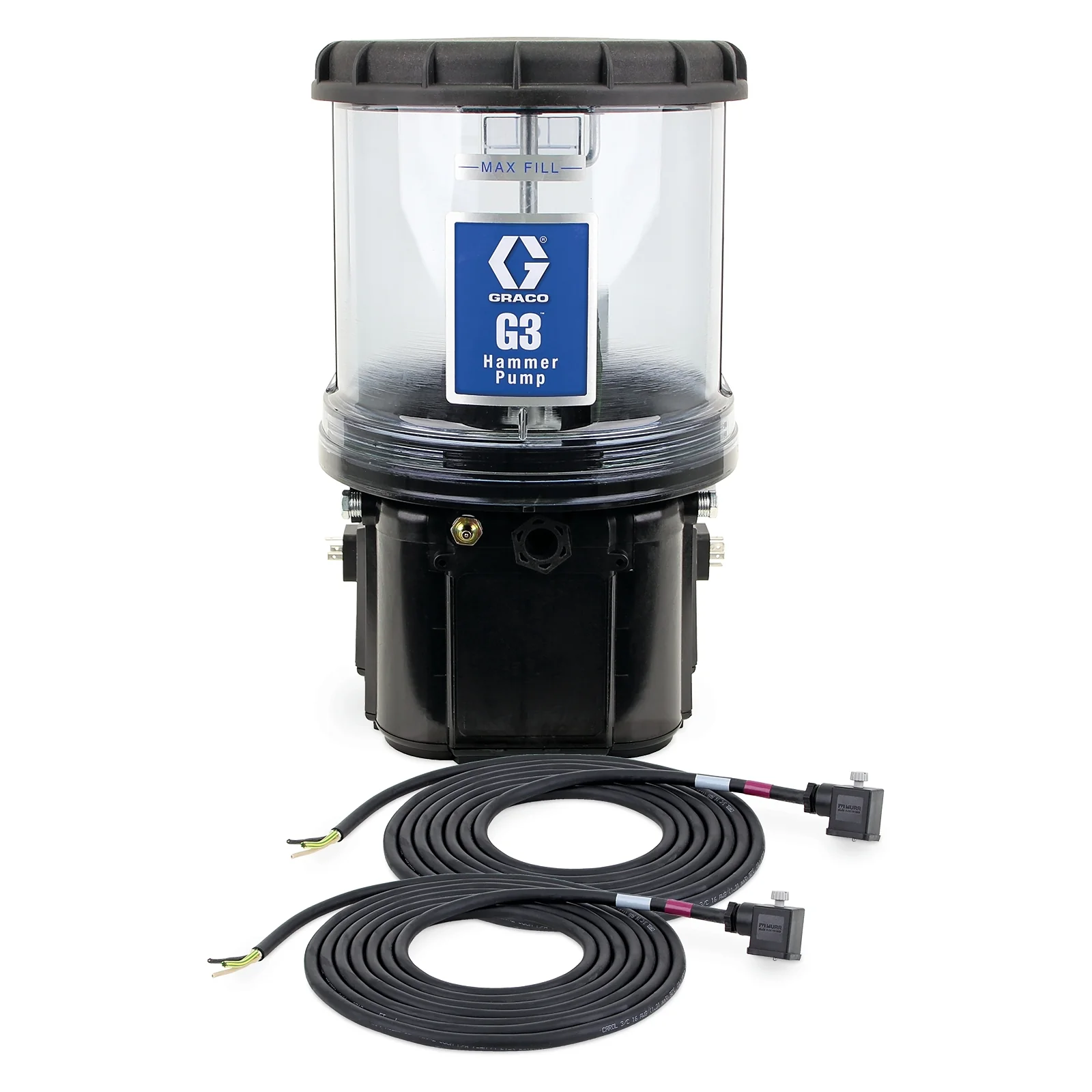 Graco G3™ Hydraulic Breaker/Hammer Chisel Paste Lubrication Pump, 24 VDC, 4 Liter, External Low Level, 2 DIN Cables - Ysert