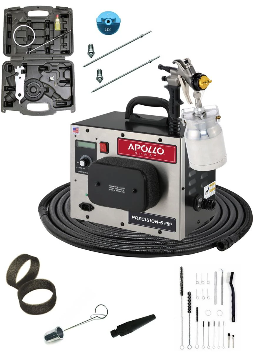 Apollo APPP6PRO1107700QT PRECISION-6 PRO PLUS Turbo Paint Spray System with 1 Qt Spray Gun - Ysert