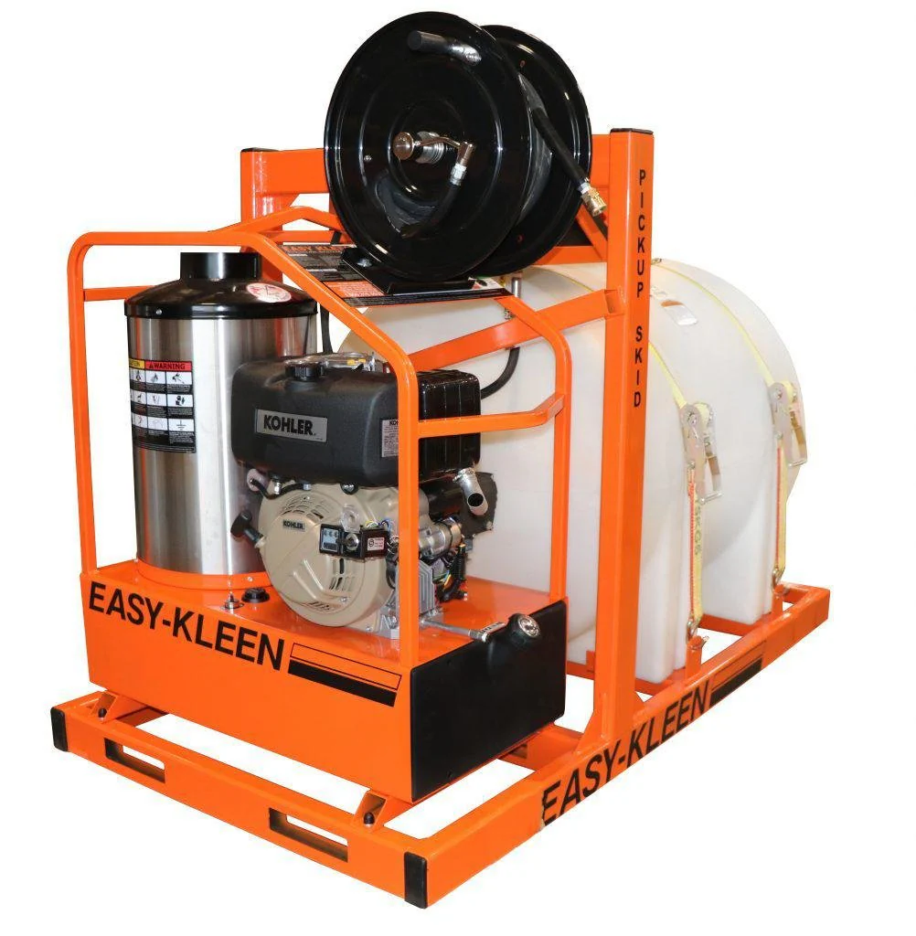 Easy-Kleen 4GPM 12V Gear Box Drive Commercial Hot Water Gas & Diesel Pressure Washer - Portable Pickup Truck Skid - Ysert