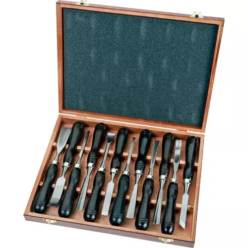 Grizzly H7923 - 12-Pc. Chisel Set In Wooden Box - Ysert