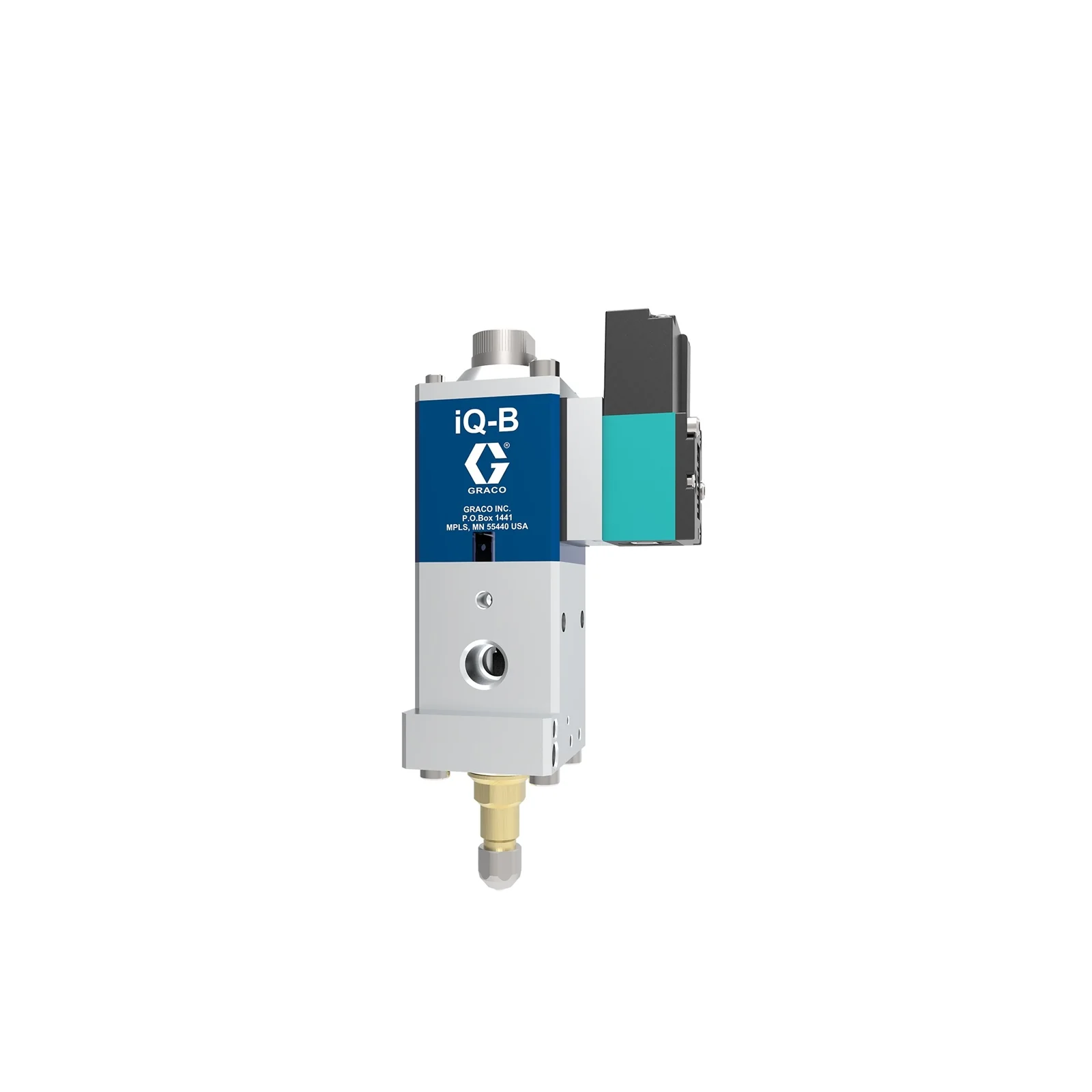 iQ Dispense Valve, Ball/Seat, Ambient, 0.039in (1.0mm) Tip, 0in (000mm) Nozzle, Direct Mount Solenoid - Ysert