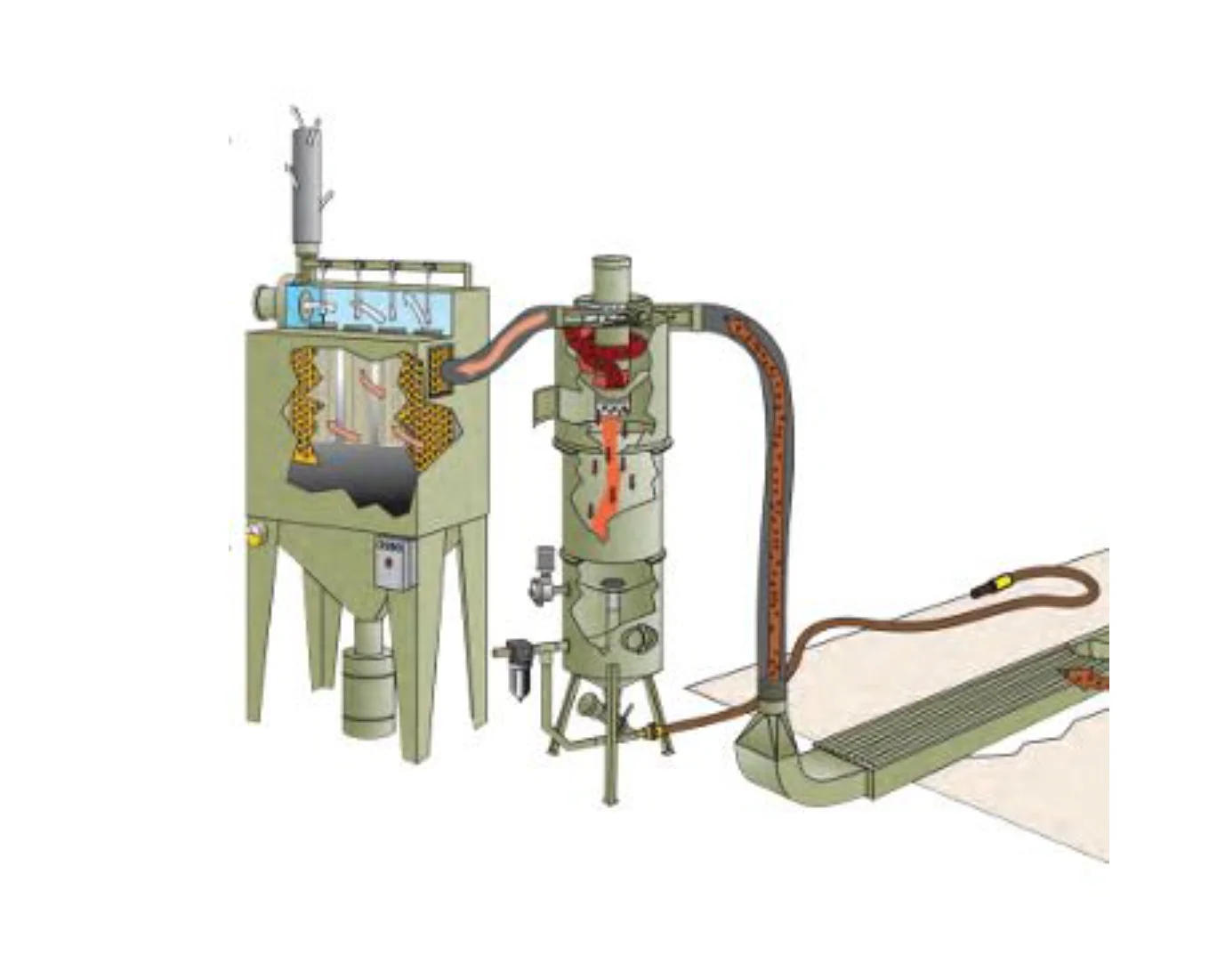 Clemco M-Section Recovery System (Pneumatic) w/ 8' L w/ 900 CFM CDC - Ysert
