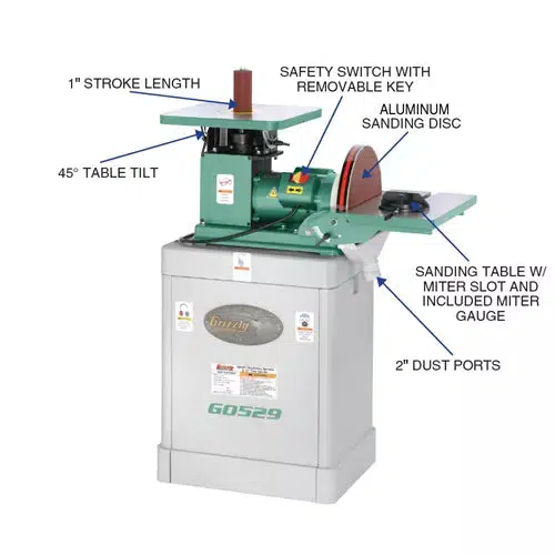 Grizzly Industrial 1 HP Oscillating Spindle / 12