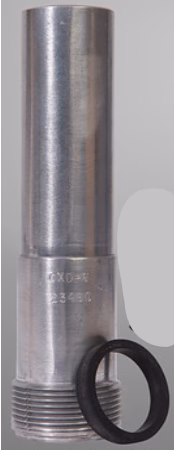Clemco CXD Tungsten Carbide Lined Long Venturi Style 1 ¼” Thread 1 ¼” inch Entry Metal Jacketed Sandblast Nozzle - Ysert