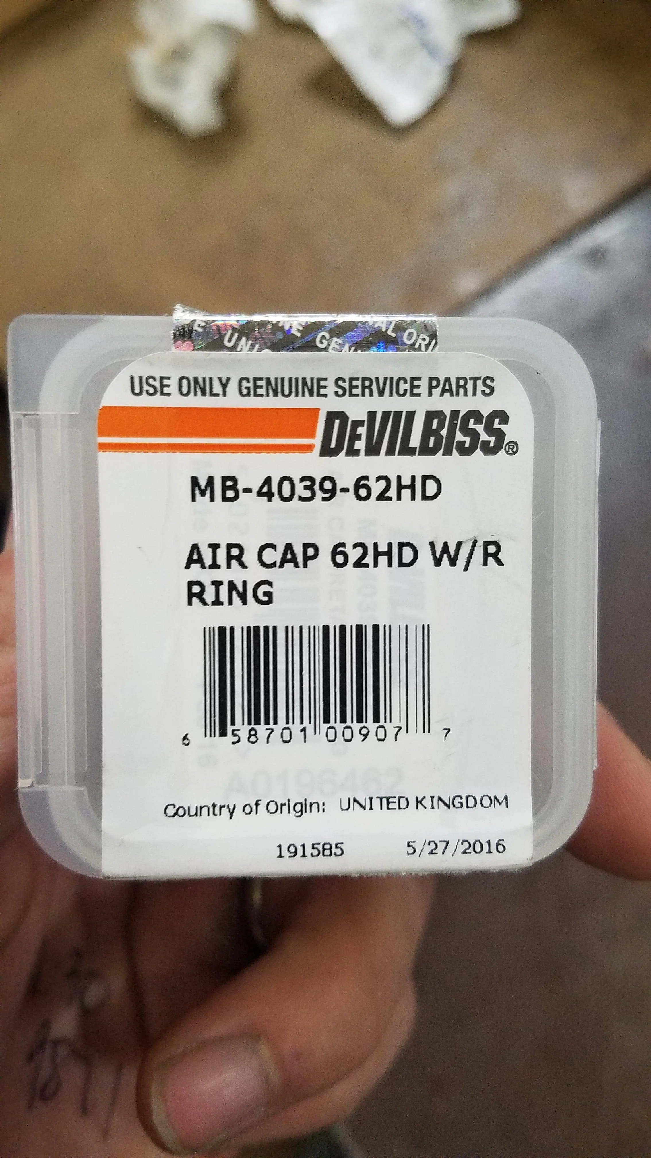 Devilbiss Air Cap 62HD W/R Ring - Ysert