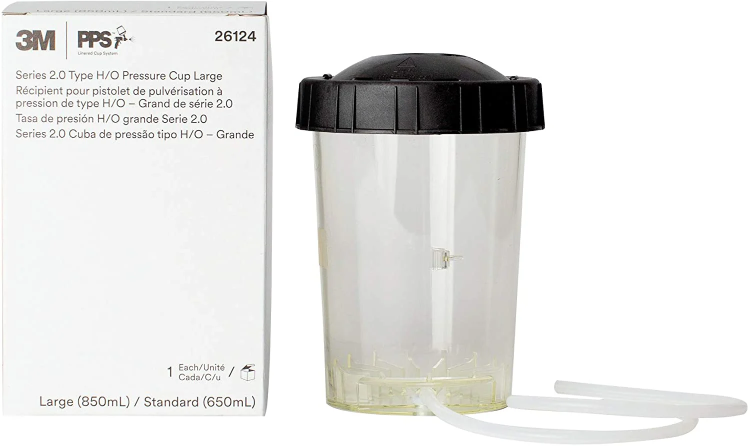 3M PPS 2.0 H/O Pressure Cup with Air Hose, 26124, Large, 28 Ounces - Ysert