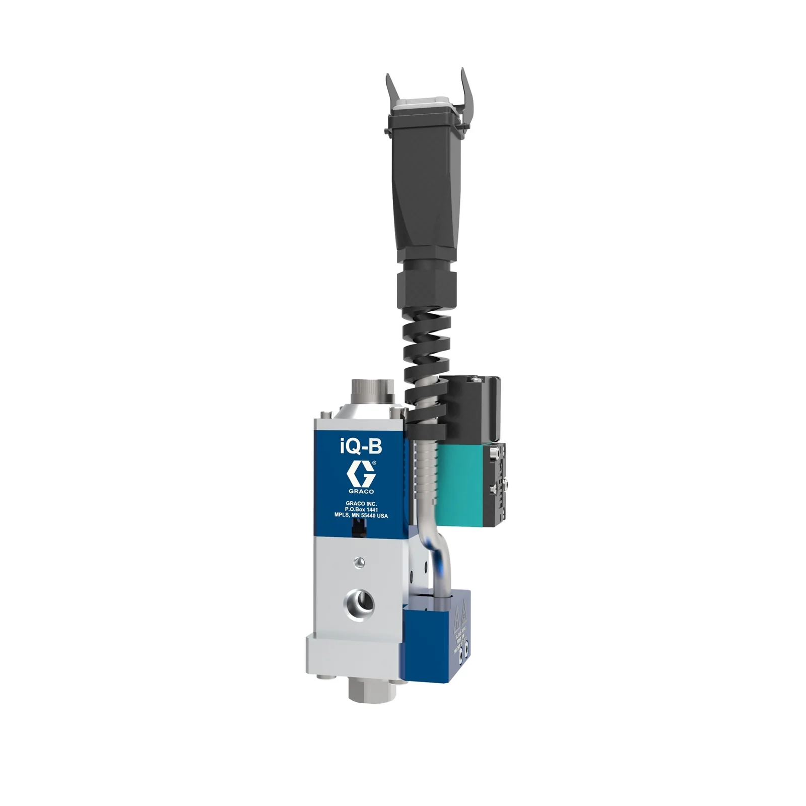 iQ Dispense Valve, Ball Seal, High Pressure, Ambient, NPT Tip, 0in (000mm) Nozzle, Remote Mount Solenoid - Ysert