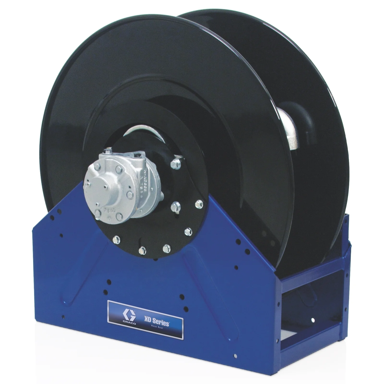 Graco XD70™, Diesel Fuel/WOE, 1-1/2 in. (38 mm) Inlet/Outlet, Bare Reel (1-1/2 in. X 50 ft. (38 mm X 15 m), NPT, 12 VDC Electric Motor, Metallic Blue - Ysert