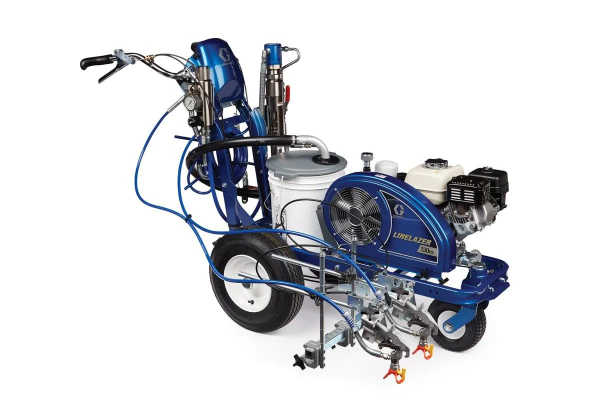 Graco LineLazer 130HS Standard Series 3300 PSI @ 1.3 GPM Gas Hydraulic Airless Line Striper, 2 Manual Guns - Cart - Ysert