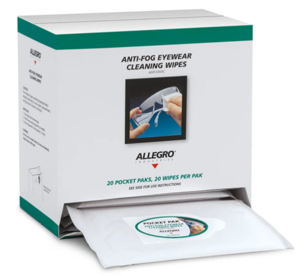 Allegro Eyewear Cleaning Wipes Pocket Pak Dispenser Box (20 Wipes/Pak, 20 Paks/Dispenser) - Ysert