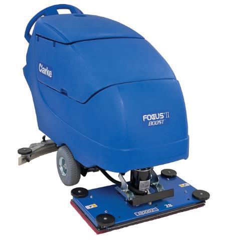 Clarke 05375A FOCUS® II BOOST 28® Automatic Floor Scrubber 242 Ah wet batteries, onboard charger, pad holder and chemical mixing system - Ysert