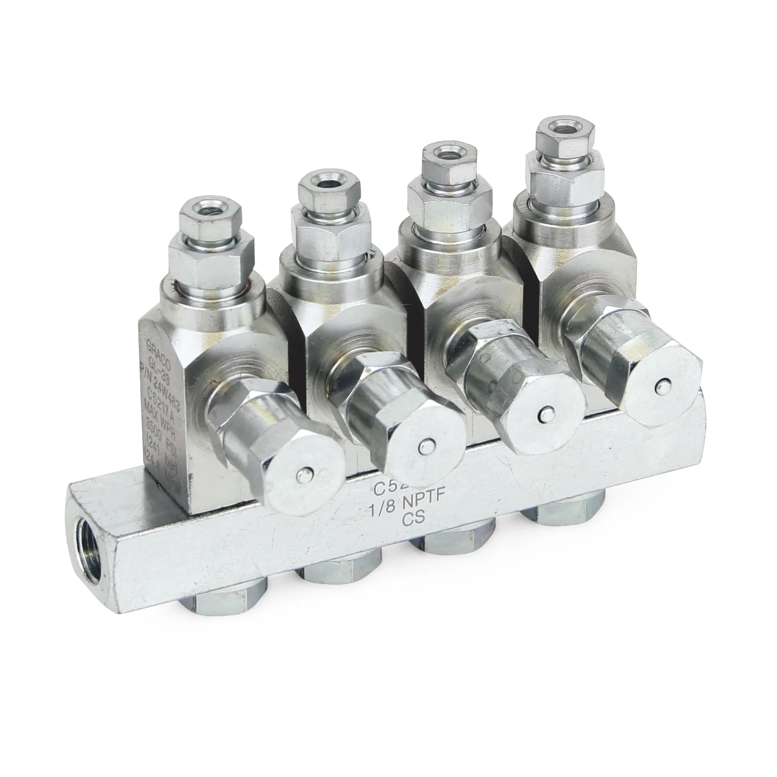 Graco GL-33™ Grease Injector, Stainless Steel, 4 Injector Manifold, 1/8 NPT x 1/8 - Ysert