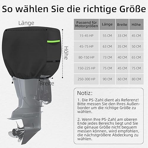 Mezza Copertura per Motore fuoribordo, Mezza Copertura per Motore rimorchio in Tessuto Oxford 600D Copertura Protettiva per Motore fuoribordo per Yacht - Ysert