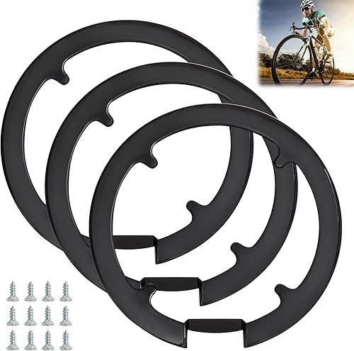 Coperchio per Pignone da Bicicletta: 3 Pezzi Copertura Robusta per Pignone, Anello di Protezione della Catena, Per Mountain Bike con 42-44 Denti (Nero) - Ysert