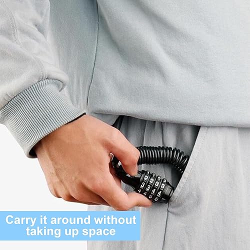 2 Pezzi Lucchetto Bici, 150 cm Catena Bici, Lucchetto Bici Combinazione, Lucchetto Casco Moto Con 4 Numeri di Parte, Catena Bicicletta Antifurto per Casco da Bici, Casco da Moto, Scooter - Ysert