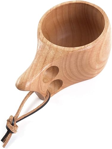 Tazza di legno Kuksa fatta a mano in stile nordico, tazza di legno da viaggio portatile tazza di legno, campeggio escursionismo tazza di tè di sopravvivenza ecologica fatta a mano (A1) - Ysert