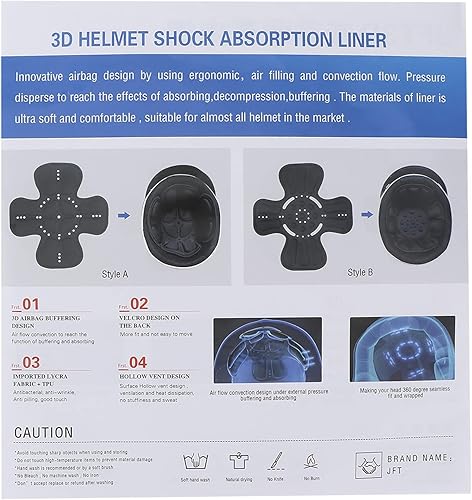 Imbottitura in schiuma per casco Klanata, imbottitura per moto Acouoto con vestibilità universale e protezione della testa a 360°, dotata di assorbimento degli urti con tasca - Ysert