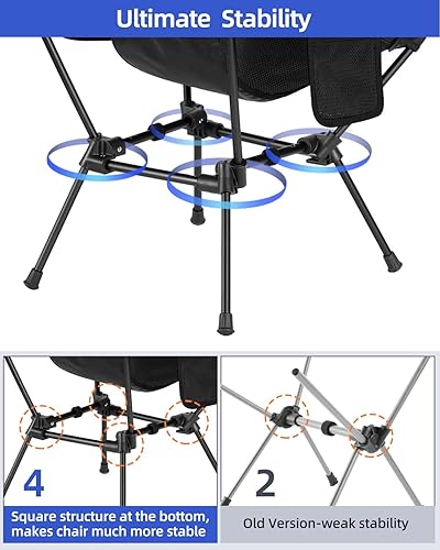 Sportneer Sedia da campeggio pieghevole e leggera Sedia da campeggio compatta da spiaggia Sedia da esterno pieghevole per campeggio escursionismo prato picnic esterno viaggio, Arancia, 1 - Ysert