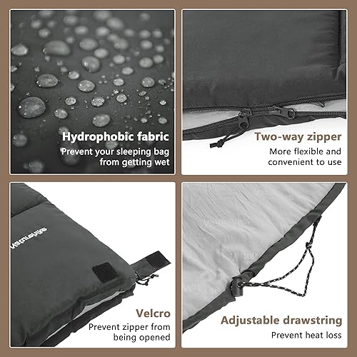 Naturehike Sacco a pelo rettangolare lavabile in lavatrice Sacco a pelo da campeggio portatile leggero per adulti 190×75cm Da -4℃ a 13℃ Comodo e traspirante Può essere giuntato Unisex - Ysert