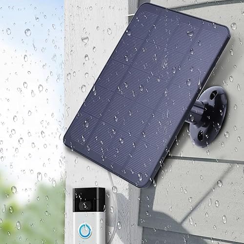 Pannello solare ad anello per campanelli, pannello solare da 5 W per telecamera di sicurezza, pannello solare per fotocamera con batteria ricaricabile esterna, supporto di sicurezza - Ysert