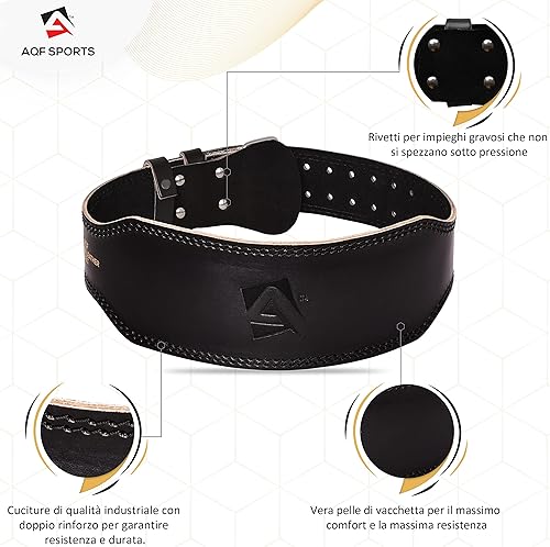 Cintura Palestra, 10,2 cm Largo Pelle bovina Cintura Uomo Donna, Cintura Powerlifting, Cintura Sollevamento Pesi, Cintura Bodybuilding Acciaio Rullo Fibbia Cintura Lombare Squat - Ysert