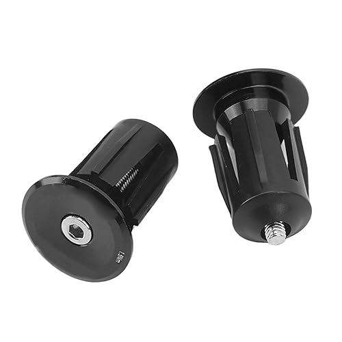 Tappi per estremità Barra da 2 Pezzi, Tappi per Manubrio Bici in Alluminio per Manubri Diametro 15-24 Mm Accessori Ciclismo Mountain Bike(Nero) - Ysert