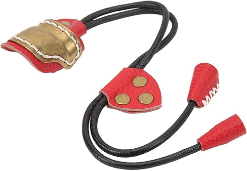 Tiro con L'Arco Protezione per Le Dita per Pollice in Ottone e Pelle per Tiro con L'Arco Tradizionale Attrezzatura All'aperto (Rosso) - Ysert