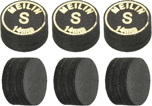 PATIKIL 14mm Punte per Stecche Biliardo, Confezione 6 Punte Morbide a Strati Multipli per Stecche Biliardo Laminato, Accessori per Biliardo, Colore Nero - Ysert