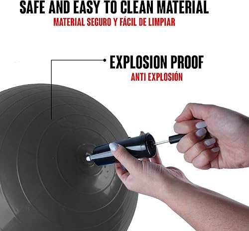 Pilates Ball 55cm / 65cm / 75cm di diametro, Palla per la gravidanza, Fitball, con infiammatore incluso, Big Ball per lo Yoga, Ginnastica, Fitness - Ysert