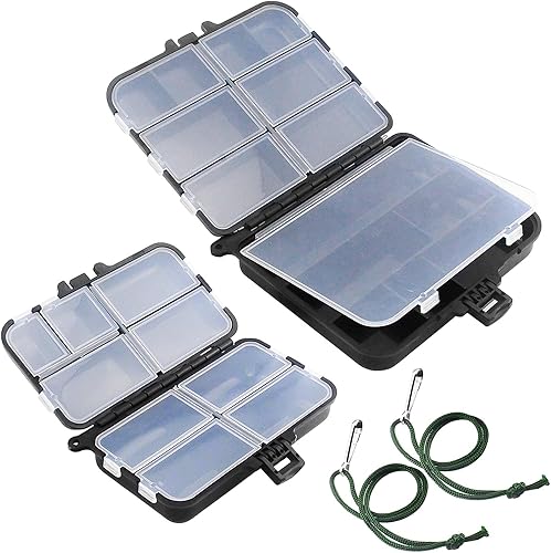 Graplan 2 PCS Scatola di Immagazzinaggio di Plastica Fishing Tackle Box Scatole di Plastica da Pesca a Doppia Faccia per Accessori Pesca Due facciate,7 e 9 Scomparti - Ysert