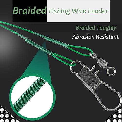 Terminali in acciaio per acqua salata Pesca Rig Terminali in filo metallico per impieghi gravosi Esche Terminali da pesca ad alta resistenza Acqua dolce - Ysert