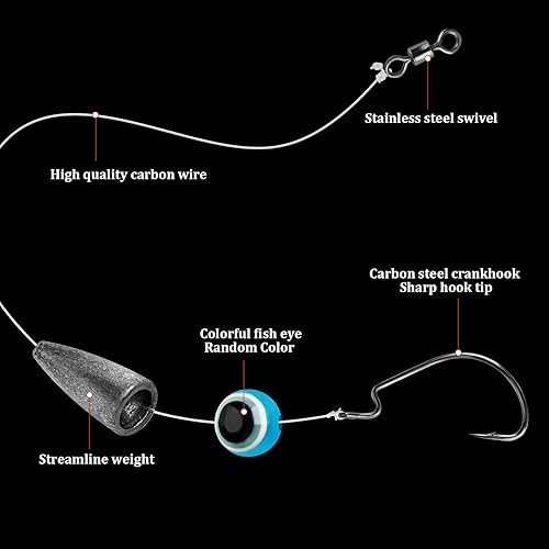 THKFISH Montatura per pesca - Ami rig da pesca - Texas rig ami da pesca - terminali carpfishing sartiame - Ysert