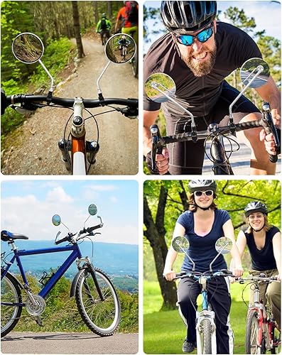 Manubrio per bicicletta specchietto retrovisore universale, regolabile, girevole, specchio trasparente per mountain bike, bici da strada, moto elettrica, scooter elettrico, con 8 mm, base di - Ysert