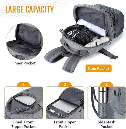 Zaino Tattico 25 Litri Militare Impermeabile, Leggero e Traspirante per Trekking, Campeggio, Caccia, Pesca e Viaggi - Ysert