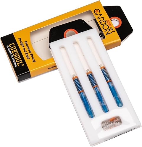 CUESOUL TERO AK7Aste/stelo per Freccette in Carbonio, Sottili, telescopiche a Molla Integrate, Set da 3 Pezzi - Ysert